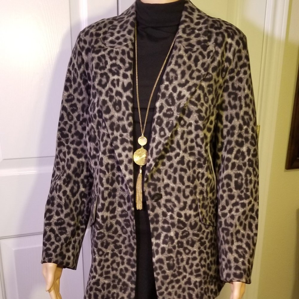 Cabi Leopard Print Jacket, Size 14, NWOT